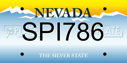 SPI786 Nevada License Plate