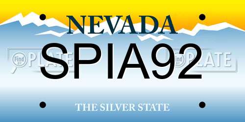 SPIA92 Nevada License Plate