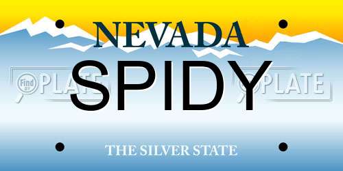 SPIDY Nevada License Plate