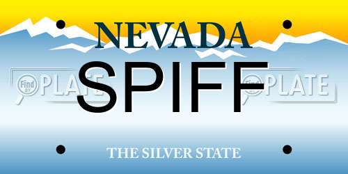 SPIFF Nevada License Plate