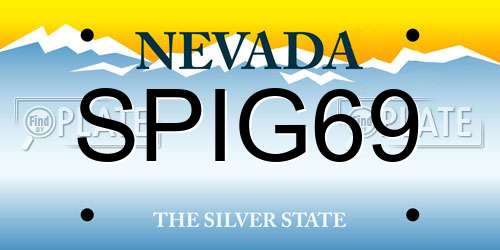 SPIG69 Nevada License Plate
