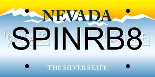 SPINRB8 Nevada License Plate