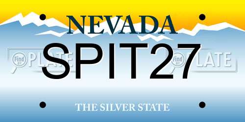 SPIT27 Nevada License Plate