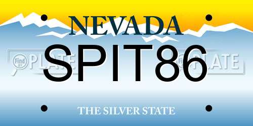 SPIT86 Nevada License Plate