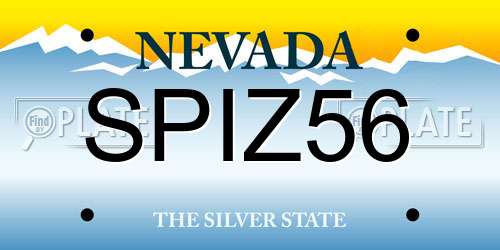 SPIZ56 Nevada License Plate