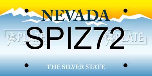 SPIZ72 Nevada License Plate