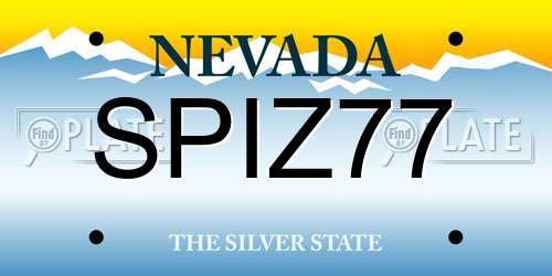 SPIZ77 Nevada License Plate