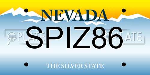 SPIZ86 Nevada License Plate