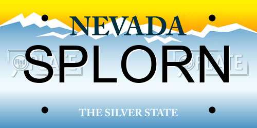 SPLORN Nevada License Plate