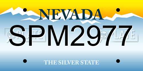 SPM2977 Nevada License Plate