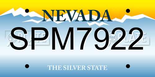 SPM7922 Nevada License Plate
