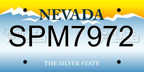 SPM7972 Nevada License Plate