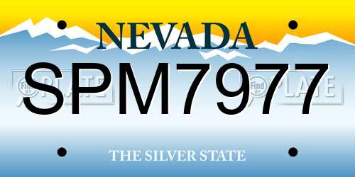 SPM7977 Nevada License Plate
