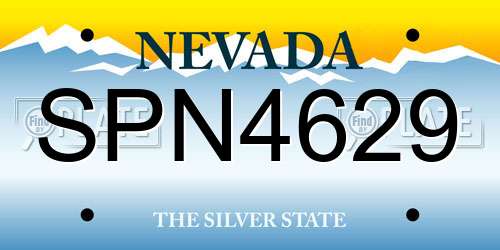 SPN4629 Nevada License Plate