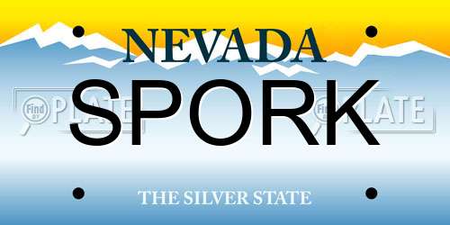 SPORK Nevada License Plate