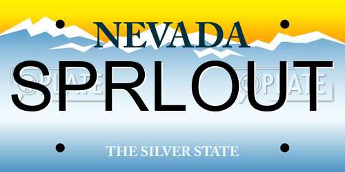 SPRLOUT Nevada License Plate