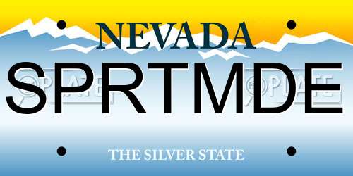 SPRTMDE Nevada License Plate