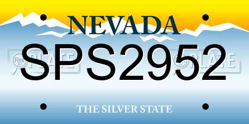 SPS2952 Nevada License Plate