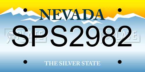 SPS2982 Nevada License Plate
