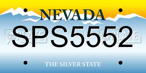 SPS5552 Nevada License Plate