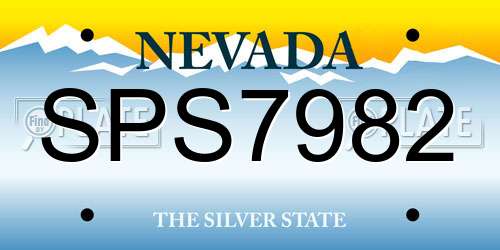 SPS7982 Nevada License Plate
