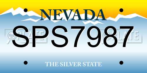 SPS7987 Nevada License Plate