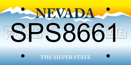 SPS8661 Nevada License Plate