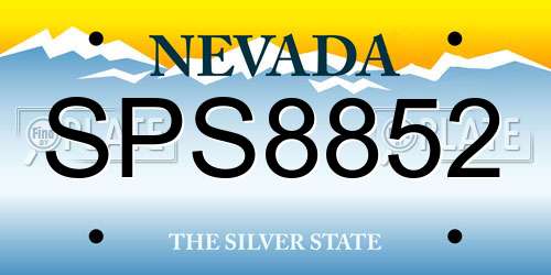 SPS8852 Nevada License Plate