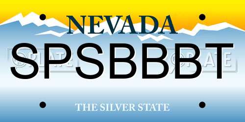 SPSBBBT Nevada License Plate