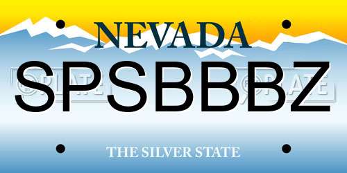 SPSBBBZ Nevada License Plate