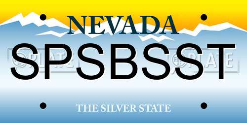 SPSBSST Nevada License Plate