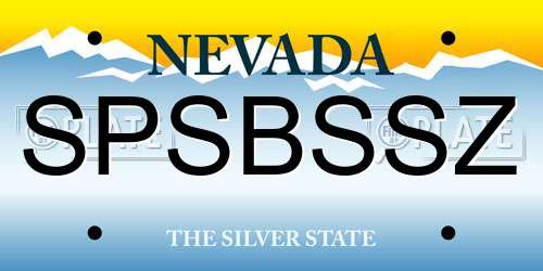 SPSBSSZ Nevada License Plate