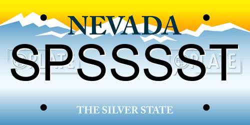 SPSSSST Nevada License Plate