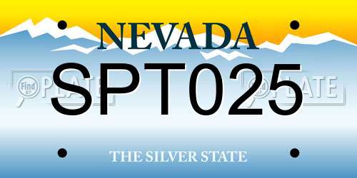SPT025 Nevada License Plate