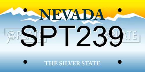 SPT239 Nevada License Plate