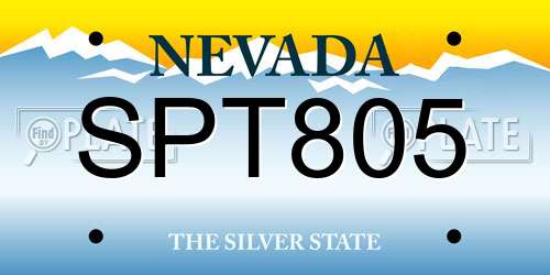 SPT805 Nevada License Plate