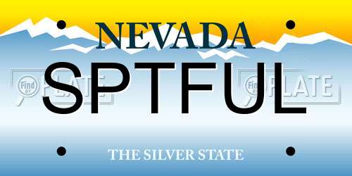 SPTFUL Nevada License Plate