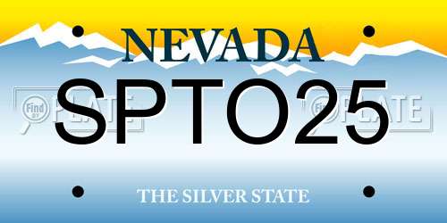 SPTO25 Nevada License Plate