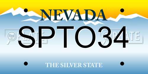 SPTO34 Nevada License Plate