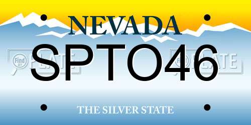 SPTO46 Nevada License Plate