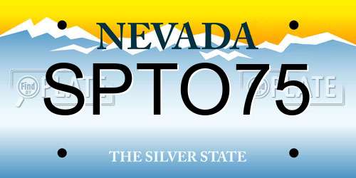SPTO75 Nevada License Plate