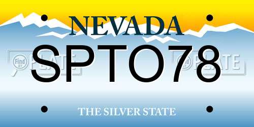 SPTO78 Nevada License Plate