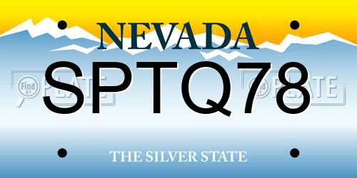 SPTQ78 Nevada License Plate