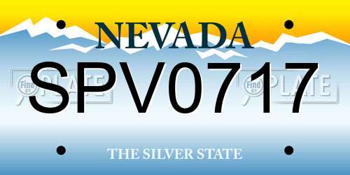 SPV0717 Nevada License Plate
