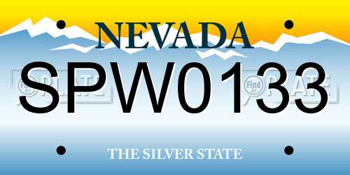 SPW0133 Nevada License Plate