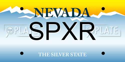 SPXR Nevada License Plate