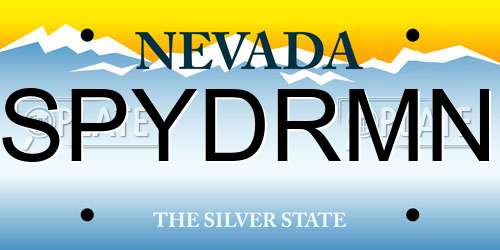 SPYDRMN Nevada License Plate