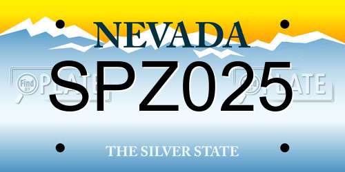 SPZ025 Nevada License Plate