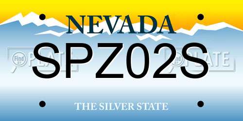 SPZ02S Nevada License Plate