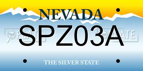 SPZ03A Nevada License Plate